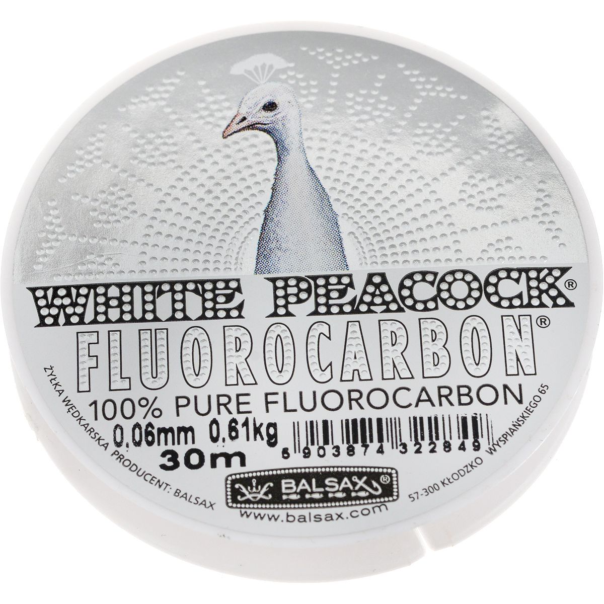 Balsax White Peacock fluorokarbona aukla 0.10mm 50m 1.25kg