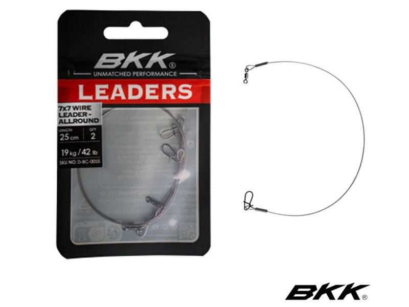BKK 7x7 Wire Leader-Allround (Duolock Snap) 15cm / 12kg / 2vnt. pavadiņa