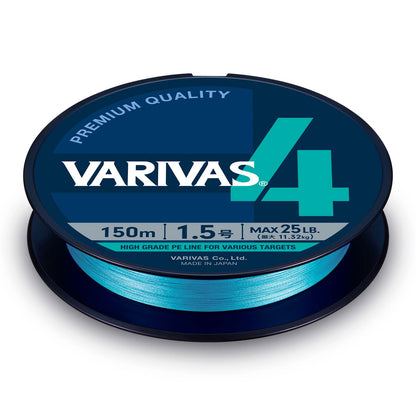 Varivas X4 PE Water Blue #0.6 0,128 mm pītā aukla 150 m