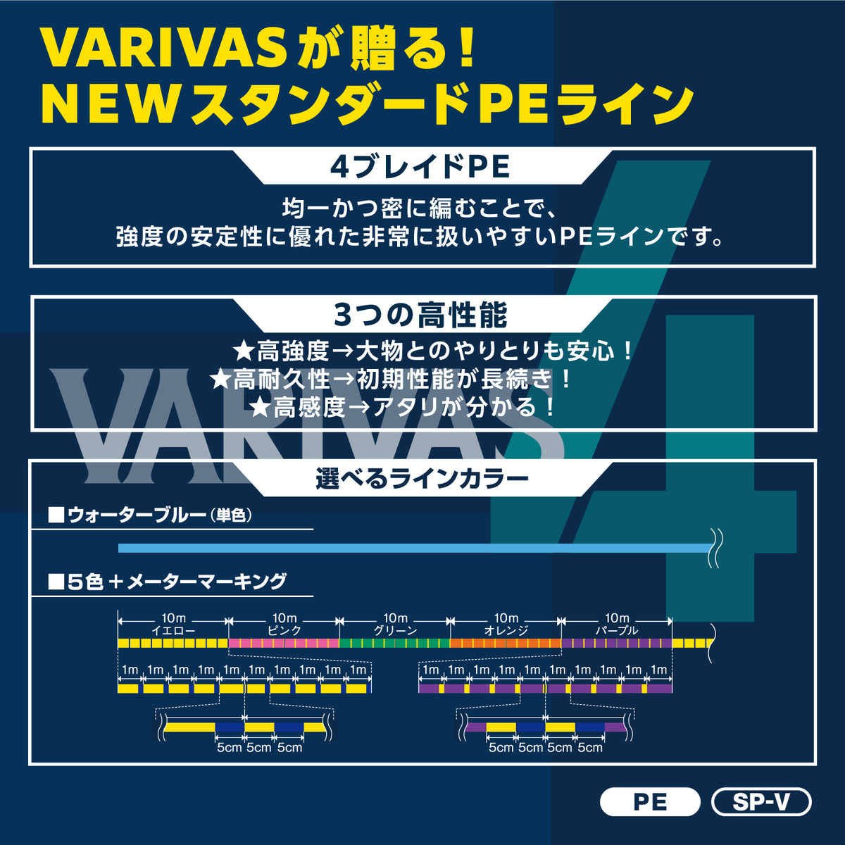 Varivas X4 PE Water Blue #0.6 0,128 mm pītā aukla 150 m
