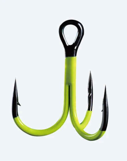 BKK Spear-21 UVC trīsžuburu āķi Chartreuse #1/0 (5 gab.)