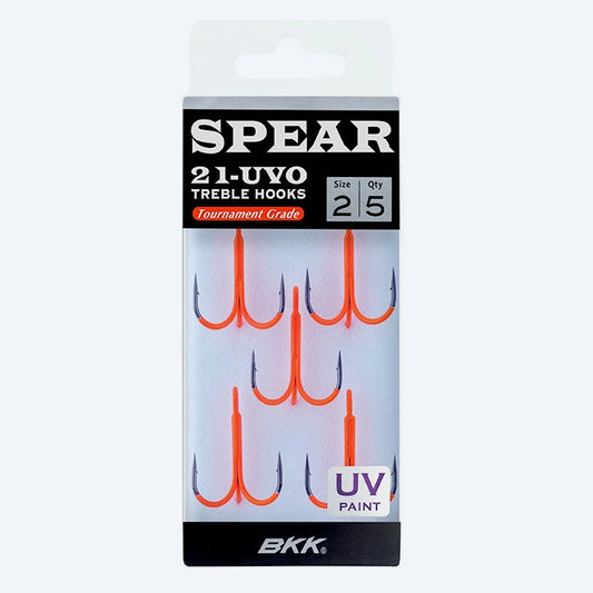 BKK Spear-21 UVO trīsžuburu āķi Orange #10 (7 gab.)