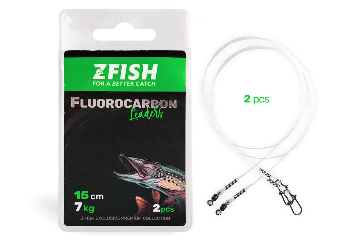 ZFISH Fluorocarbon Pavadiņa 15cm / 7 kg – 2 gab.