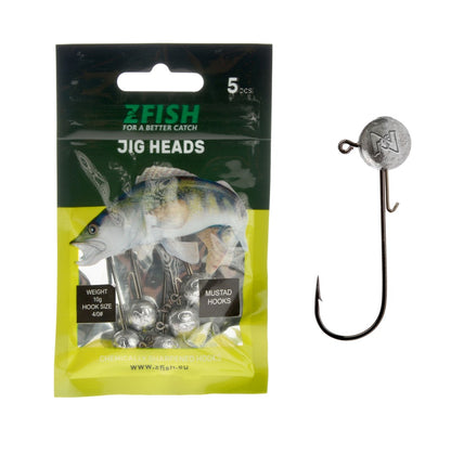 ZFISH Jig Galvas Premium 7 g – āķis Nr.2/0 (5 gab.)