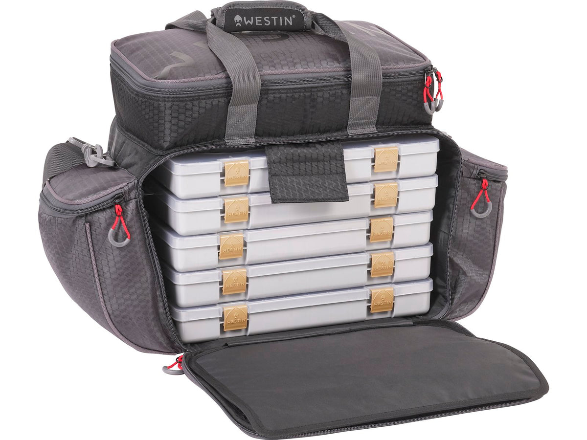 Westin W4 Master Lure Bag makšķerēšanas soma ar 5 piederumu kastēm