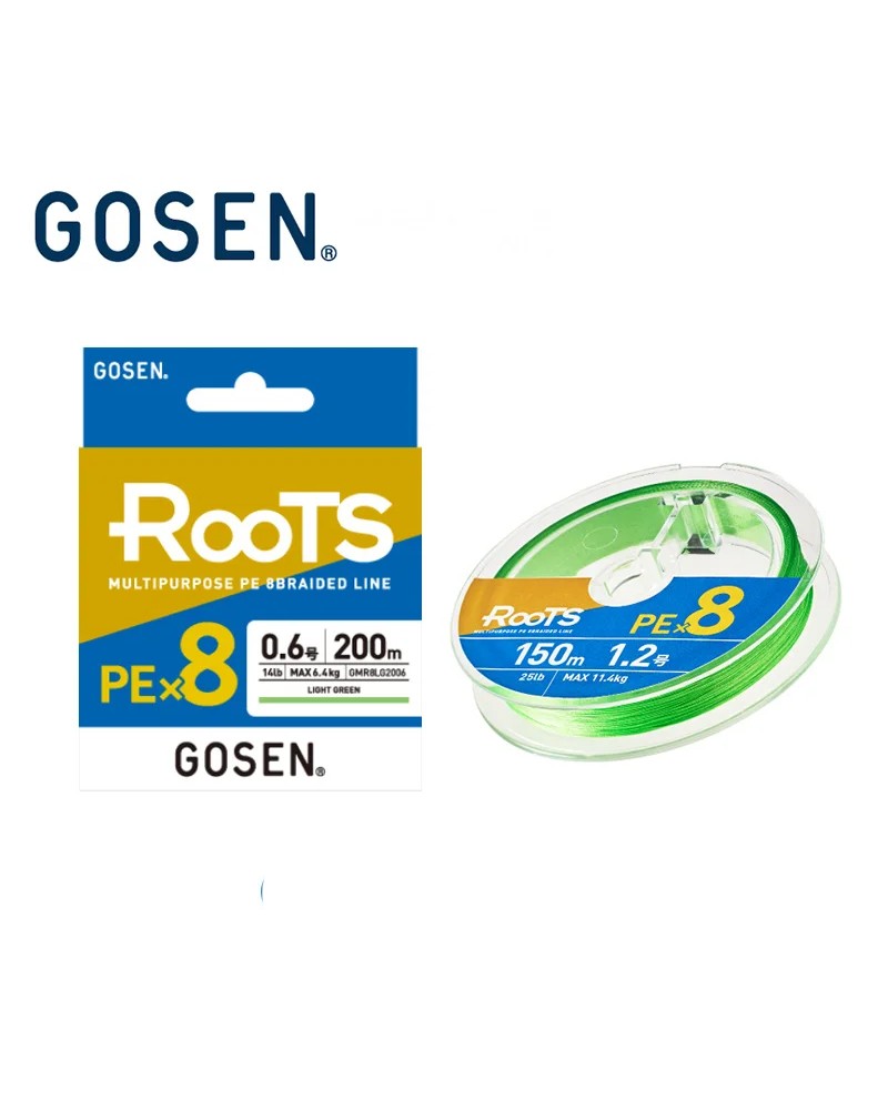 Gosen Roots PEx8 Light Green 150 m pītā aukla