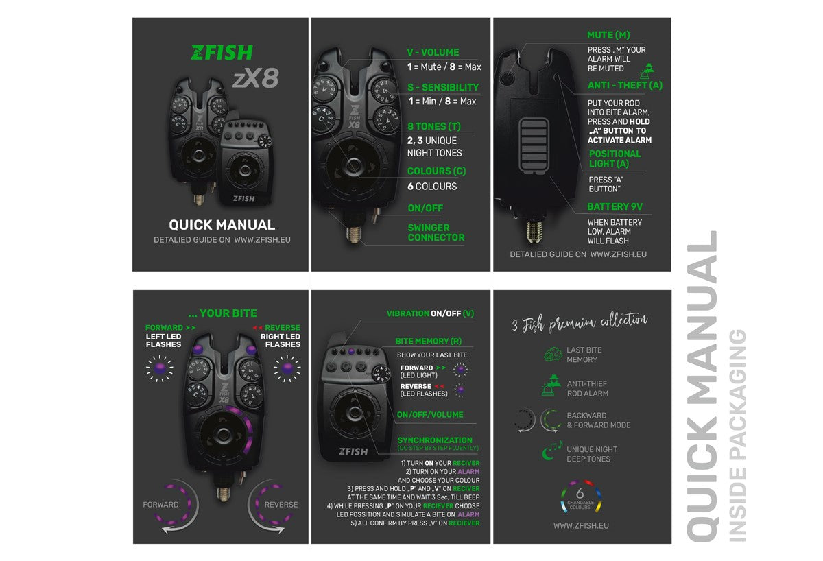 ZFISH Signalizatoru komplekts ZX8 PRO 4+1