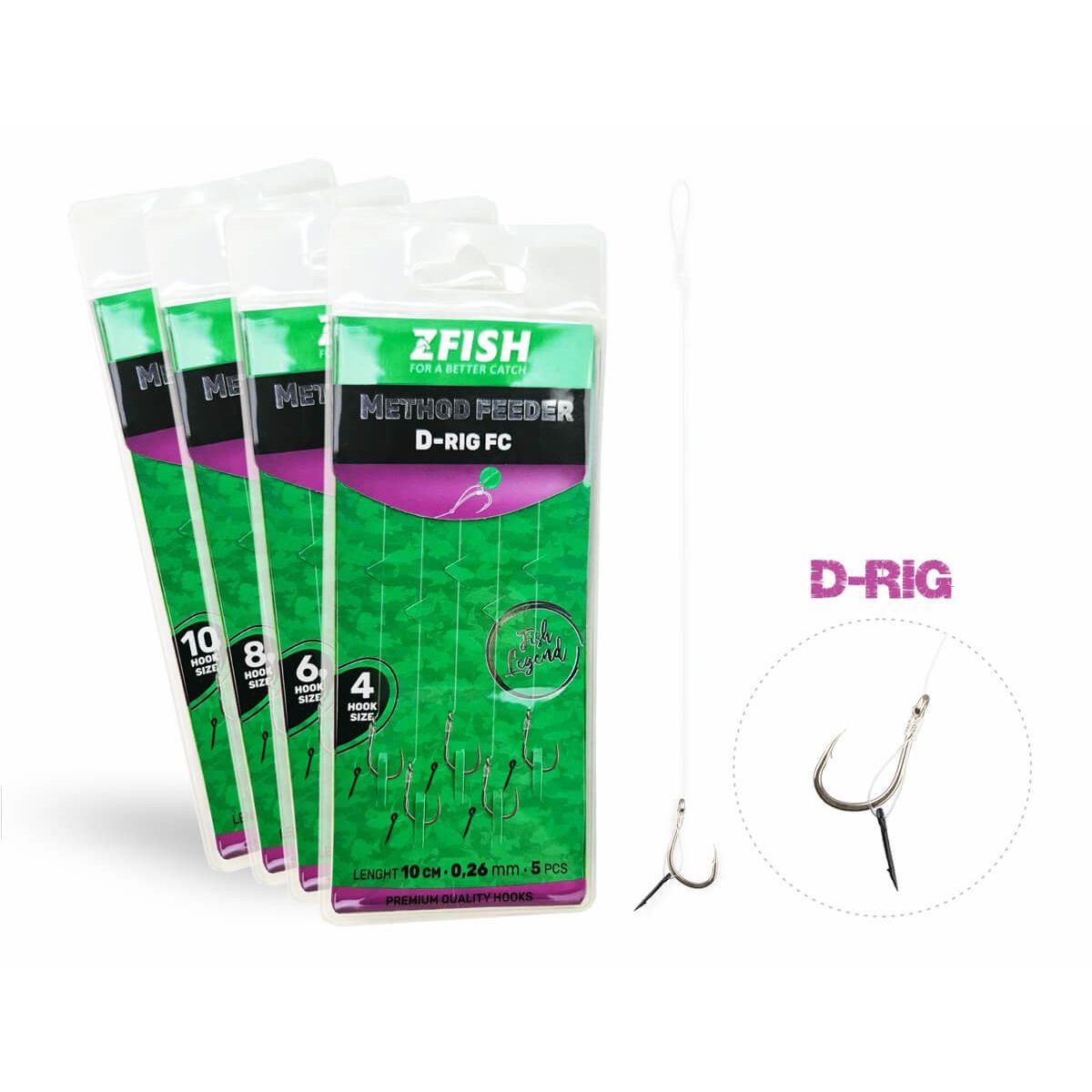 ZFish Method Feeder D-Rig 5 gab. – Āķis Nr. 10