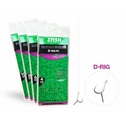 ZFish Method Feeder D-Rig 5 gab. – Āķis Nr. 10