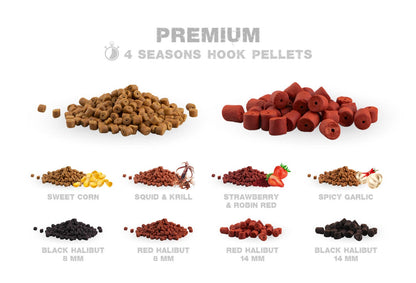ZFISH Premium HALIBUT ēsmas pelletes ar caurumu 8mm/200g