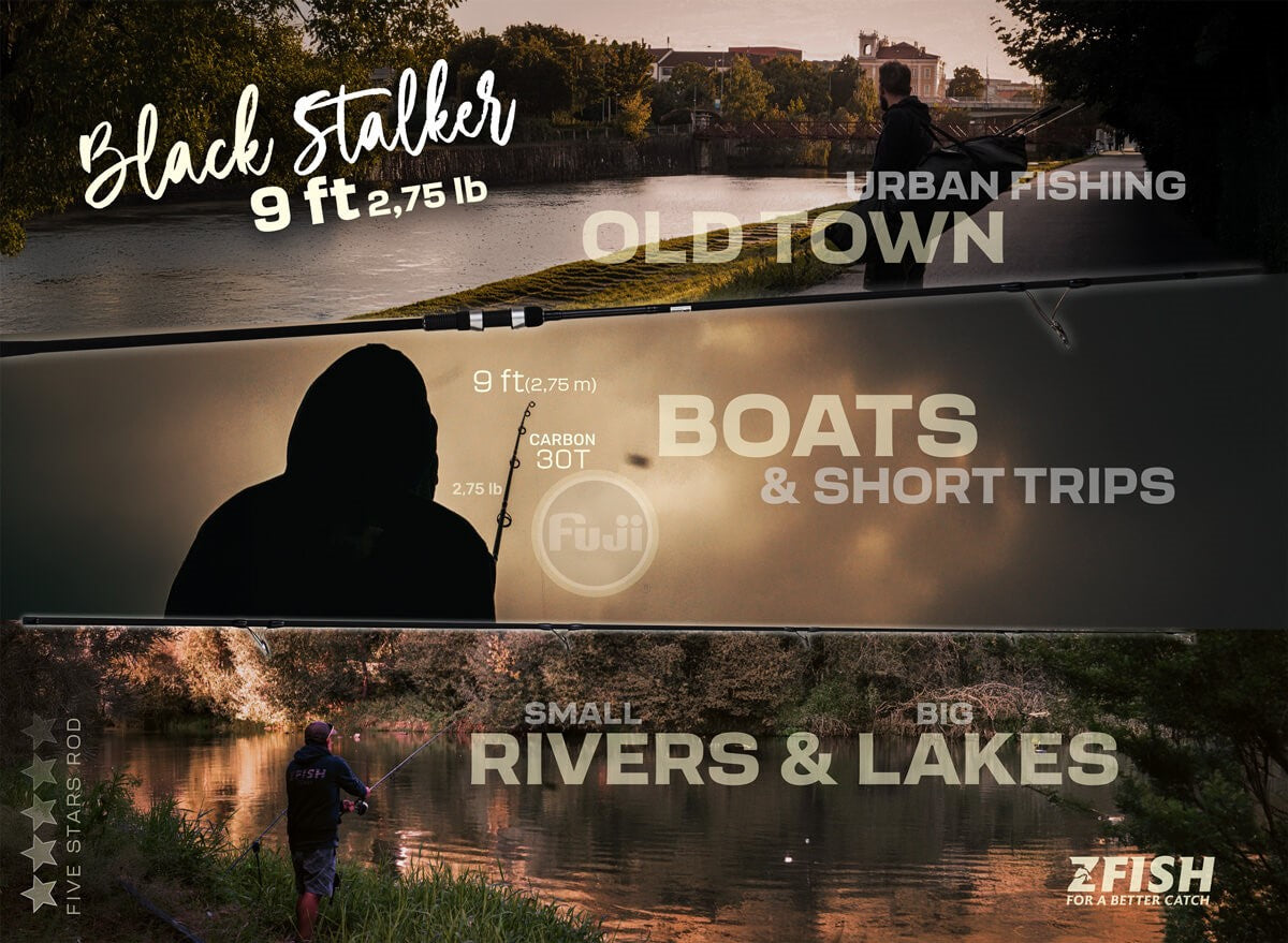 ZFISH Black Stalker karpu kāts 2.70 m (9 ft) 2.75 lb